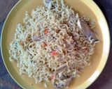 A picture of step 3 of Indomie with sardine.