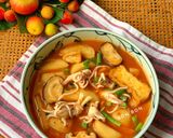 Hình bước làm 3 của món Canh Kim Chi Râu Mực
