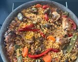 A picture of step 8 of Paella Rice with Rabbit.