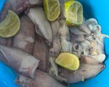 Foto langkah ke 1 dari resep Gulai cumi isi tahu + telor puyuh dan labu,kcng panjang.