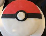 A picture of step 12 of Pokemon themed Victoria sponge cake.