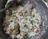 A picture of step 1 of Basil semolina toast.