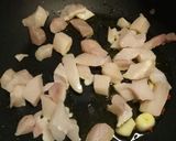A picture of step 1 of Spaghetti with sword fish ragu.