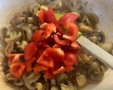 A picture of step 7 of Pork Medallions in a Mushroom and Sherry creamy sauce.