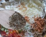 A picture of step 3 of Leftover makeover millet mango chaat bite.