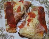 Foto del paso 7 de la receta: Primer pizza del año de jamón y morrón compartida con amigas