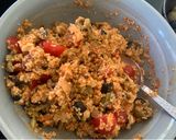 A picture of step 4 of Stuffed peppers with Thai red curry couscous 🫑 🍅.