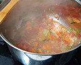 Foto del paso 3 de la receta: Albóndigas con taquitos de jamón, pepinillo y aceitunas negras