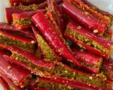 A picture of step 4 of Red chilli pickle.