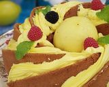 صورة لخطوة 8 من وصفة كيكة الليمون🍋 بالبوبي سيد والبلوبري 🍇