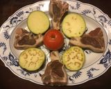 A picture of step 1 of California Farm Mint Eggplant Lamb Chop Salad.
