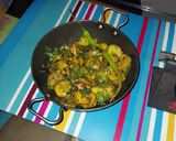 A picture of step 1 of Raw Banana sabzi.