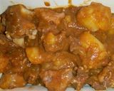 A picture of step 3 of Yams,potatoes and beef.