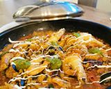A picture of step 3 of Seafood Paella.