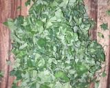 A picture of step 2 of Moringa leaves tikki.