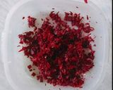 A picture of step 2 of Beetroot Aluva.