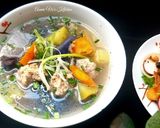 Hình bước làm 2 của món Canh khoai tây Mỹ thịt viên