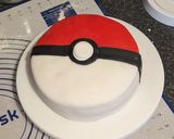 A picture of step 12 of Pokemon themed Victoria sponge cake.