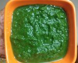 A picture of step 2 of Paalak paneer.