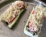 A picture of step 4 of Lauki Pizza with Pesto.