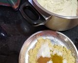 A picture of step 2 of Haladi Patra Pitha/Turmeric Leaves covered Cakes.