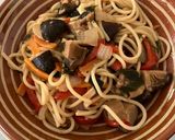 Foto del paso 8 de la receta: Spaghetti con verduras, salsas asiáticas y alga wakame