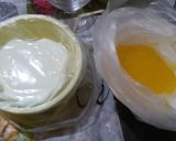 A picture of step 5 of Kunafa and Qashtalia Decorated with Oranges, Strawberries, and Bananas.