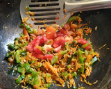 A picture of step 1 of Bhel Sandwich.
