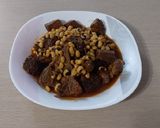 عکس مرحله 1 از دستور خورش چشم بلبلی با گوشت