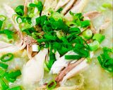 Hình bước làm 10 của món Cháo gà đậu xanh mời anh mời chị 😄