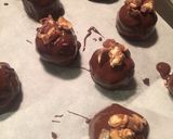 A picture of step 4 of Snickers Brownie Balls.