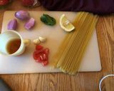 A picture of step 1 of Shrimp Scampi.
