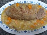 Redondo de carne picada con verduras