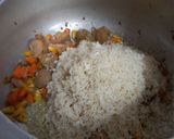 A picture of step 3 of Shortcut Soya Chunks Biryani.