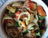 Lecsó tarhonyával recept fázis 3 fotója