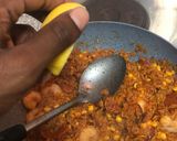 A picture of step 6 of Chorizo and Prawns Paella.