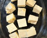 A picture of step 2 of Maple syrup and almond butter tofu - vegan.
