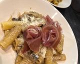 Une image de l'étape 5 de Pâtes parmesan, champignon et jambon cru.