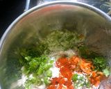 A picture of step 1 of Barely veggie pancake or Thalipith.