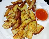 Foto langkah ke 7 dari resep Potato Wedges dengan Bumbu Kearifan Lokal.