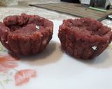 A picture of step 3 of Strawberry katori filled with butter cream.