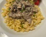 A picture of step 5 of Beef Stroganoff.