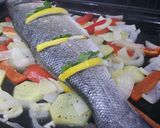 A picture of step 4 of Roast seabass.