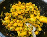 A picture of step 2 of Methi Aloo Chole (Chickpeas with Fenugreek & Potato).
