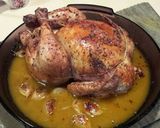 Foto del paso 7 de la receta: Pollo asado con zumo de naranja y ajos