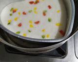 A picture of step 2 of Trirangi Dhokla Cake.