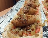 Foto del paso 19 de la receta: Coca de vidre de calamarcitos rellenos de pollo asado y cebolla caramelizada