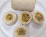 A picture of step 9 of Semolina stuffed glass Dhokla.