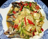 Foto langkah ke 9 dari resep Tumis Ikan Kembung Saus Tiram Jamur Tiram.