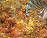 A picture of step 1 of Paneer filled ridgeguard & flower pakoda in chilli tomato gravy.